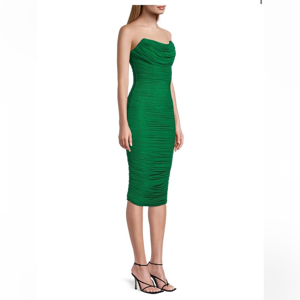NWT Lavish Alice Ruched Midi Dress - Picture 7 of 10
